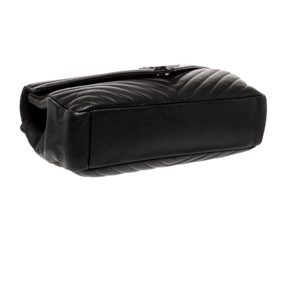 Yves Saint Laurent Large College Chevron Shoulder Bag, with Silver Hardware - Picture 6 of 16